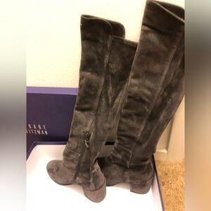 Stewart Weitzman suede boots, slater, 6M, like new